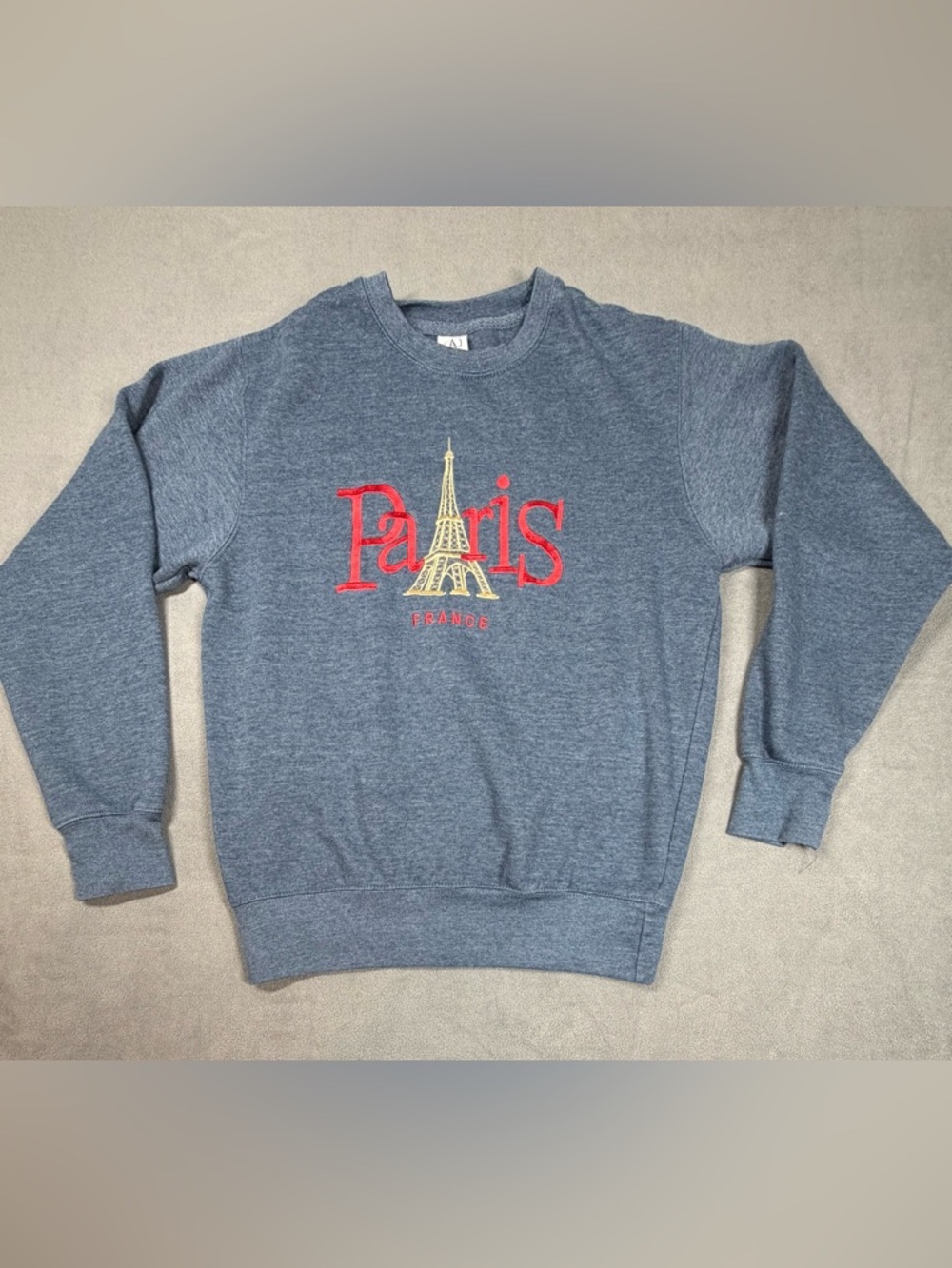 Lyda Blue Paris France Embroidered Sweatshirt